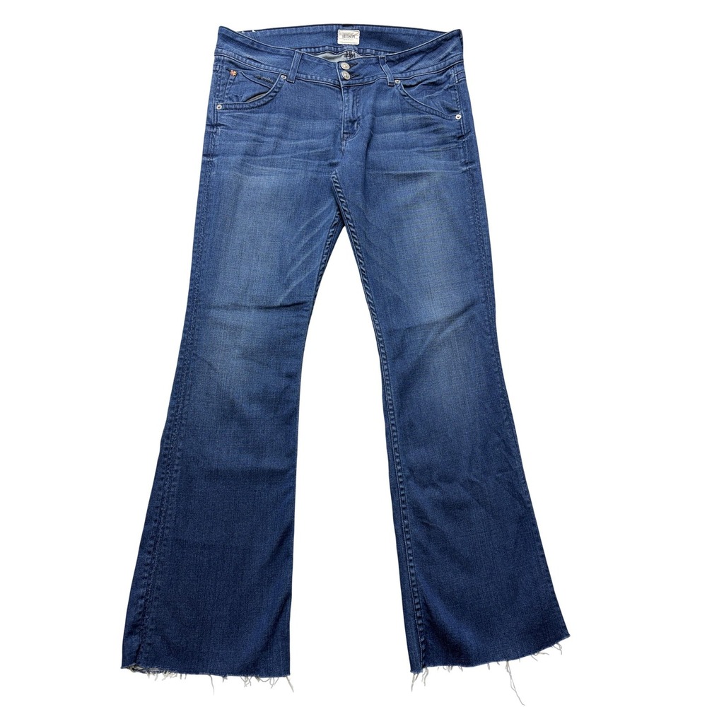 Hudson Jeans Womens 32x30 Blue Low Rise Pop Signature Bootcut Raw Hem USA Tag 31
